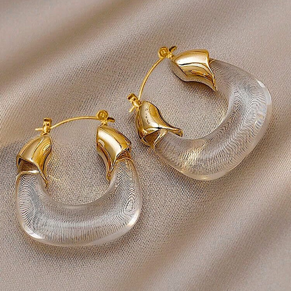 ⚜️[𝟯/$𝟮𝟴]⚜️Large Clear Acrylic Earrings NEW - Picture 4 of 8